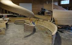 The stairway is being strip-planked like a traditional yacht hull, and we do call the outer layer a hull. 