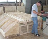 Built by Pure Timber in Tacoma Washington, the form work was CNC cut then assembled into bending forms
