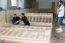 Soffit areas took extra care to be sure the curved soffit would flow across the entire 46' length of the room